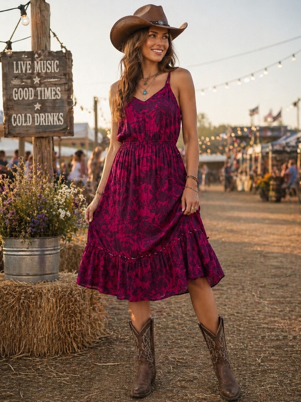 Anthropologie Saturday Sunday Dress Yasmine Boho Country Festival Summer Long MD